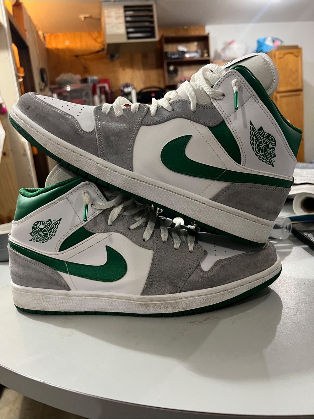 Nike Air Jordan 1 Grey Pine Men’s Shoes Mid Sz 13